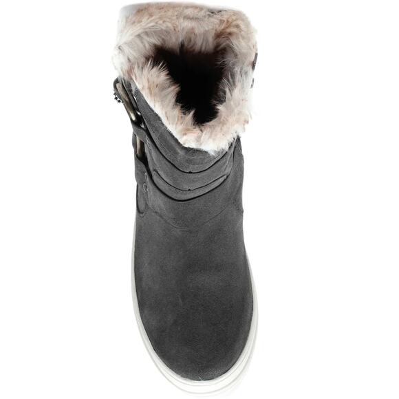 J/Slides NYC Nelly Gray Women Winter Boot Size 8.5 Suede Faux Fur Waterproof New - Picture 5 of 10